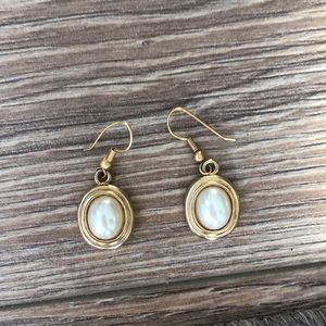 Earrings gold/pearl hanging
